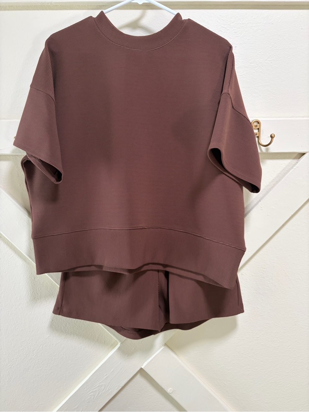Women’s Zenana Ribbed Set in Chocolate Brown